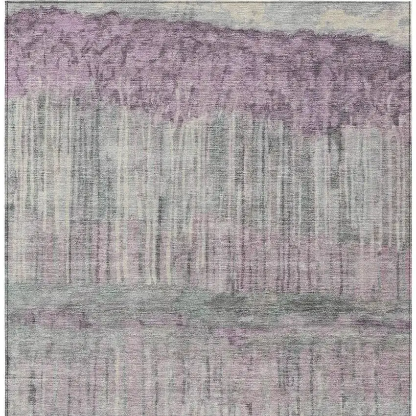 Lavender And Plum Abstract Washable Indoor Outdoor Area Rug Photo 3