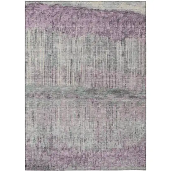 Lavender And Plum Abstract Washable Indoor Outdoor Area Rug Photo 1
