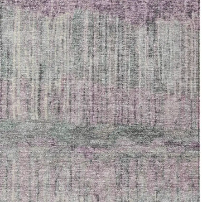 Lavender And Plum Abstract Washable Indoor Outdoor Area Rug Photo 2