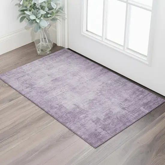 Lavender And Purple Abstract Washable Area Rug With UV Protection Photo 2
