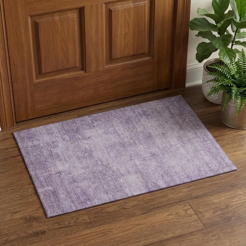 Lavender And Purple Abstract Washable Area Rug With UV Protection Photo 1