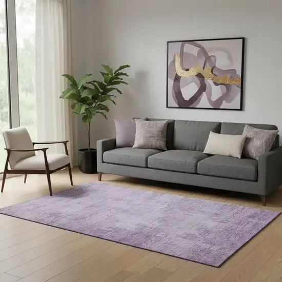 Lavender And Purple Abstract Washable Area Rug With UV Protection Photo 2