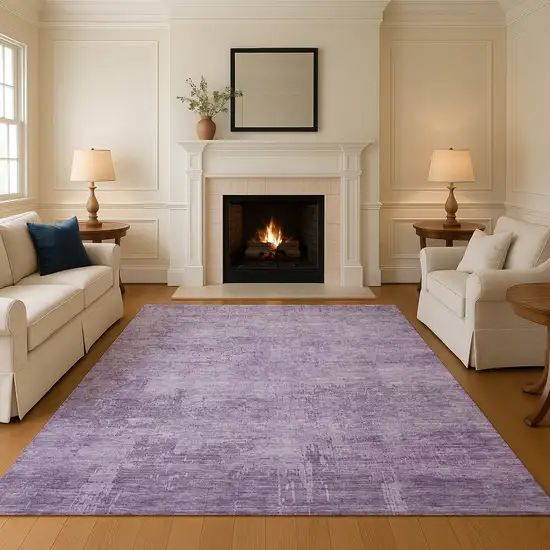 Lavender And Purple Abstract Washable Area Rug With UV Protection Photo 4