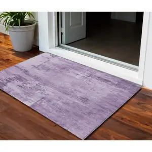 Photo of Lavender And Purple Abstract Washable Indoor Outdoor Area Rug