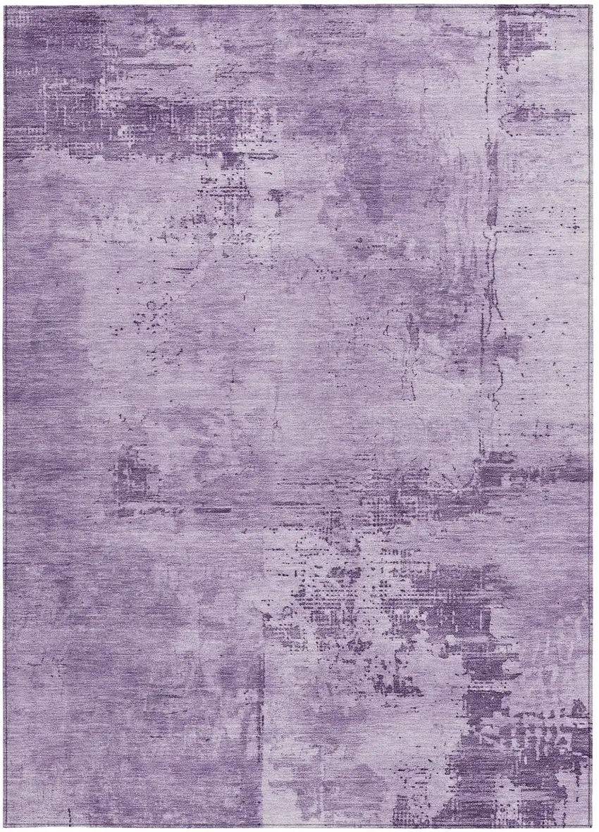 Lavender And Purple Abstract Washable Indoor Outdoor Area Rug Photo 5
