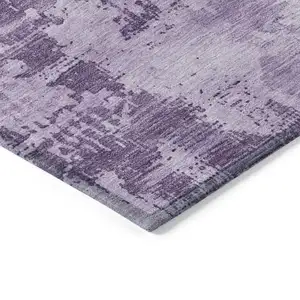 Photo of Lavender And Purple Abstract Washable Indoor Outdoor Area Rug