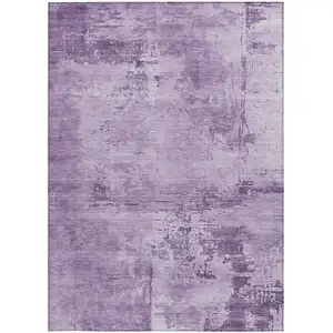 Photo of Lavender And Purple Abstract Washable Indoor Outdoor Area Rug