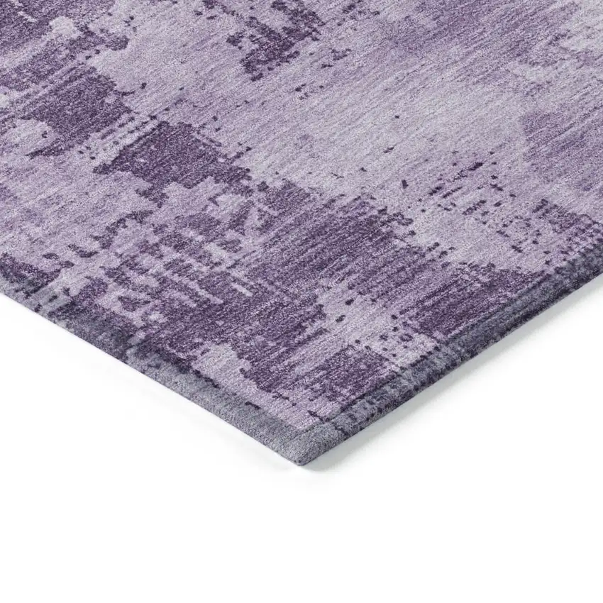 Lavender And Purple Abstract Washable Indoor Outdoor Area Rug Photo 4