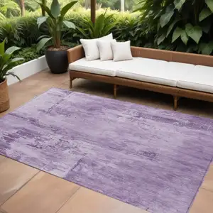 Photo of Lavender And Purple Abstract Washable Indoor Outdoor Area Rug