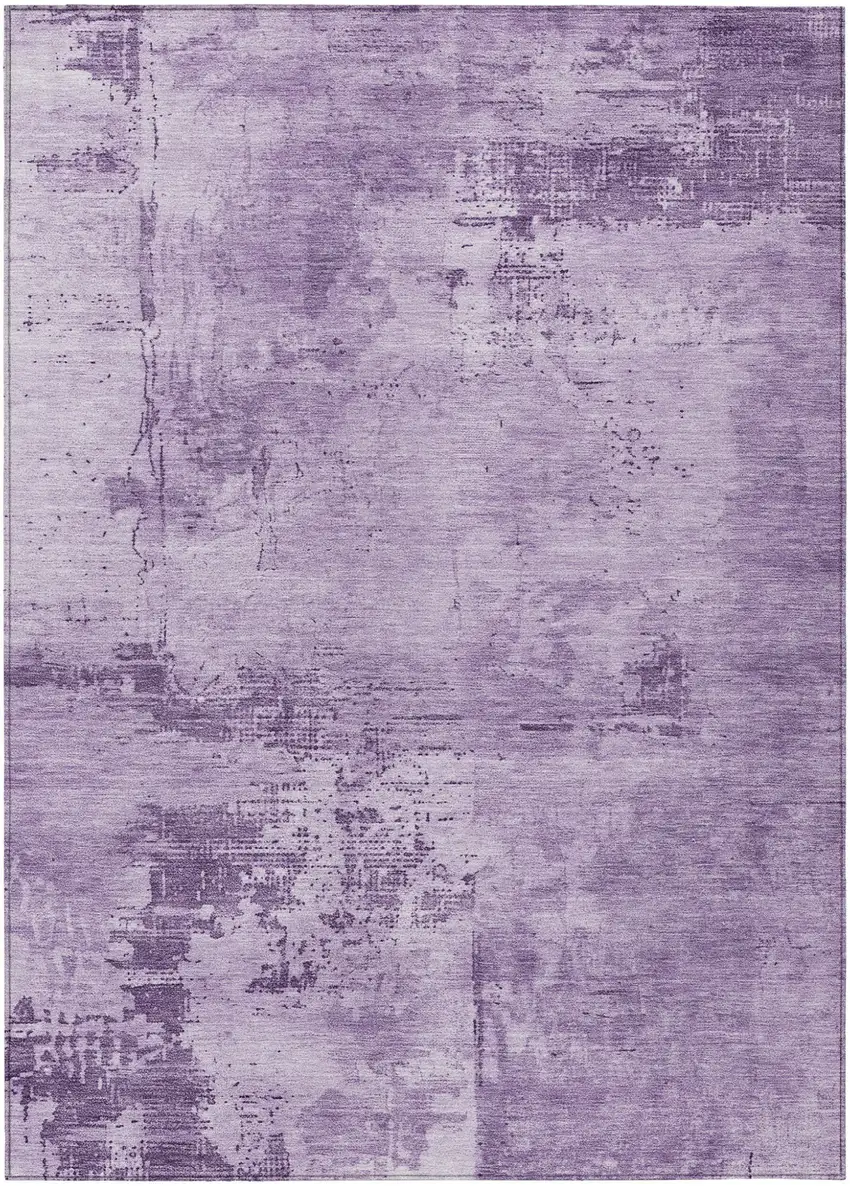 Lavender And Purple Abstract Washable Indoor Outdoor Area Rug Photo 2