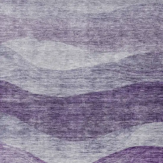 Lavender And Purple Abstract Washable Indoor Outdoor Area Rug Photo 5