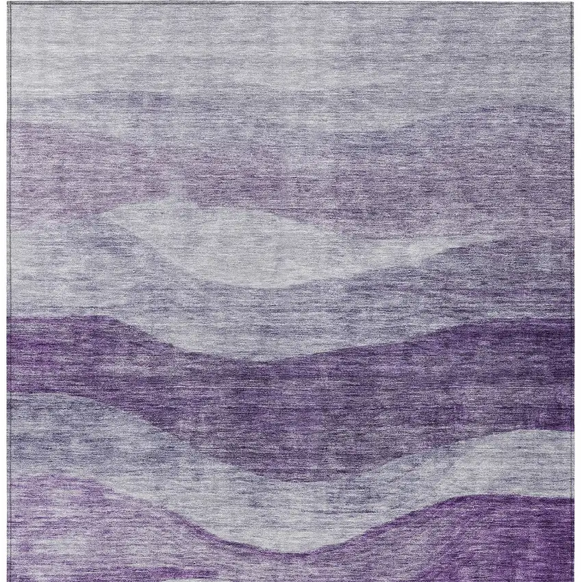 Lavender And Purple Abstract Washable Indoor Outdoor Area Rug Photo 5