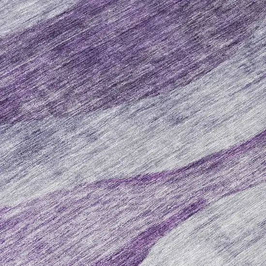 Lavender And Purple Abstract Washable Indoor Outdoor Area Rug Photo 8