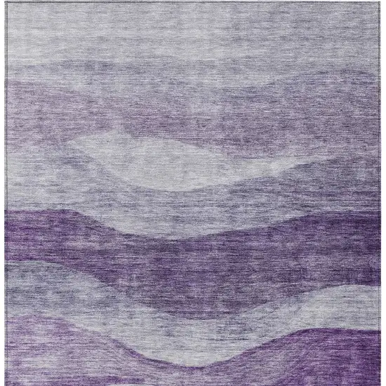 Lavender And Purple Abstract Washable Indoor Outdoor Area Rug Photo 5