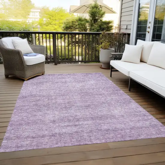 Lavender And Purple Abstract Washable Indoor Outdoor Area Rug Photo 8