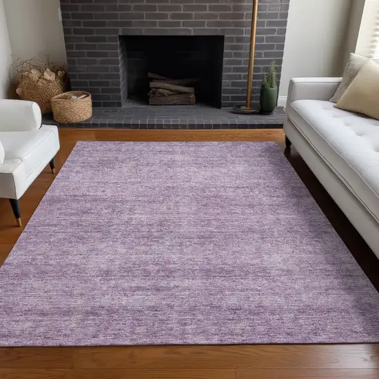 Lavender And Purple Abstract Washable Indoor Outdoor Area Rug Photo 7