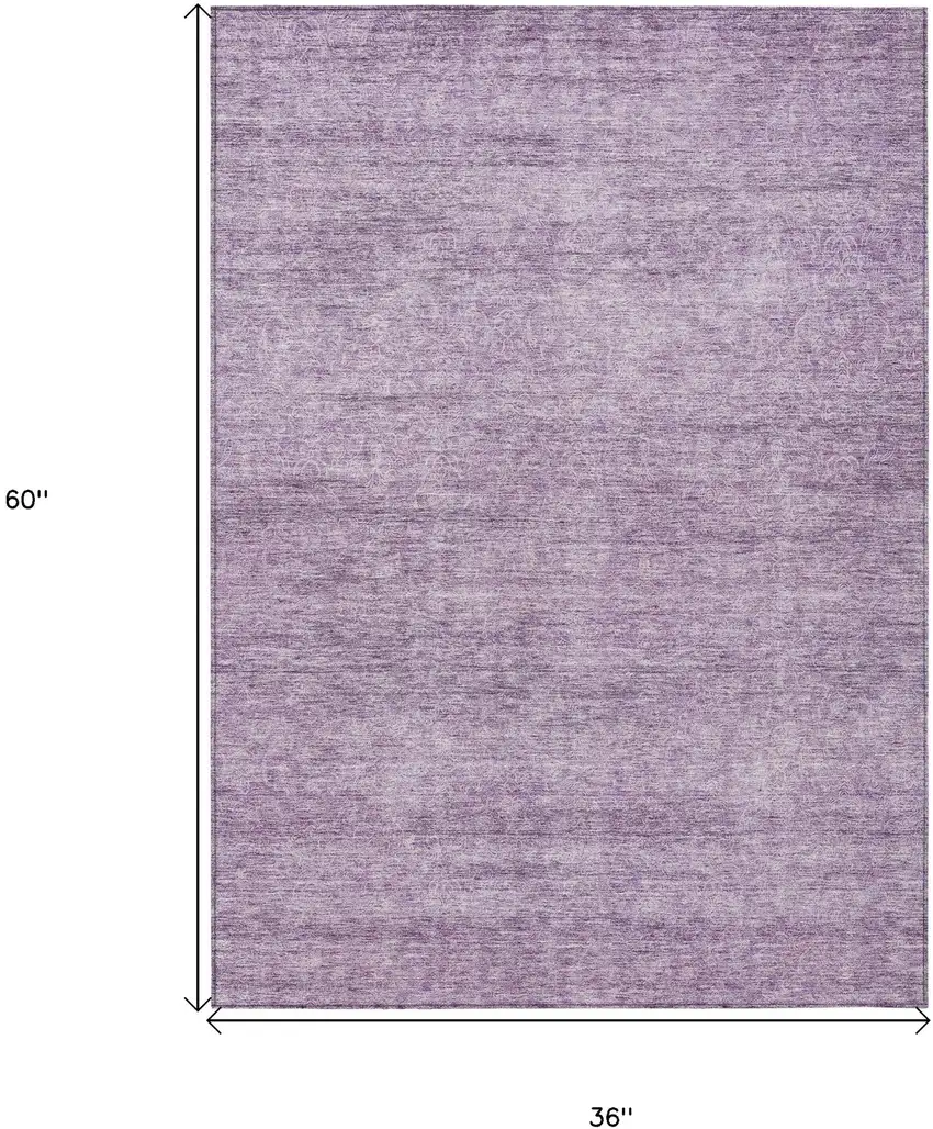 Lavender And Purple Abstract Washable Indoor Outdoor Area Rug Photo 9
