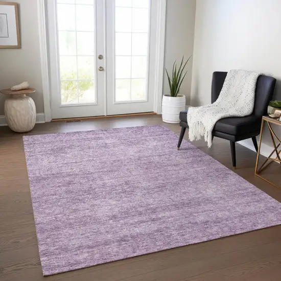 Lavender And Purple Abstract Washable Indoor Outdoor Area Rug Photo 6