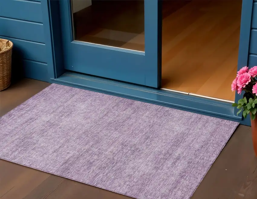 Lavender And Purple Abstract Washable Indoor Outdoor Area Rug Photo 1