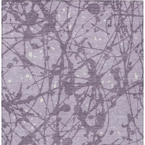 Lavender And Purple Abstract Washable Indoor Outdoor Area Rug Photo 3