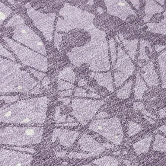 Lavender And Purple Abstract Washable Indoor Outdoor Area Rug Photo 5