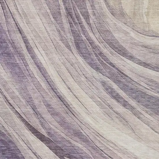 Lavender And Purple Abstract Washable Indoor Outdoor Area Rug Photo 5