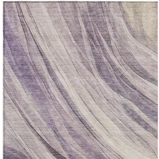 Lavender And Purple Abstract Washable Indoor Outdoor Area Rug Photo 7