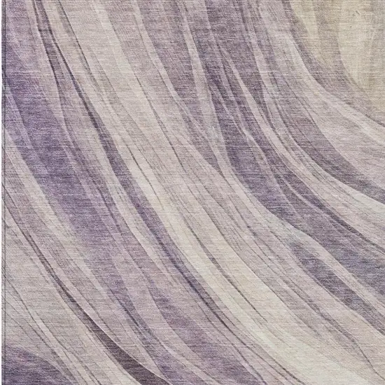 Lavender And Purple Abstract Washable Indoor Outdoor Area Rug Photo 4