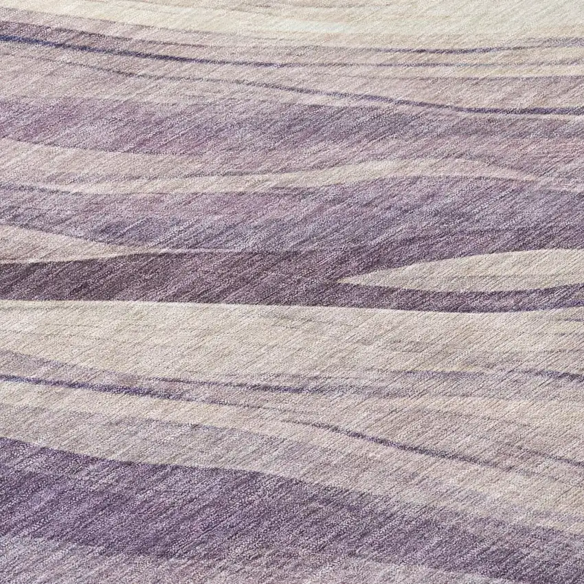 Lavender And Purple Abstract Washable Indoor Outdoor Area Rug Photo 6