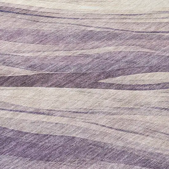 Lavender And Purple Abstract Washable Indoor Outdoor Area Rug Photo 6