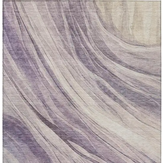 Lavender And Purple Abstract Washable Indoor Outdoor Area Rug Photo 8