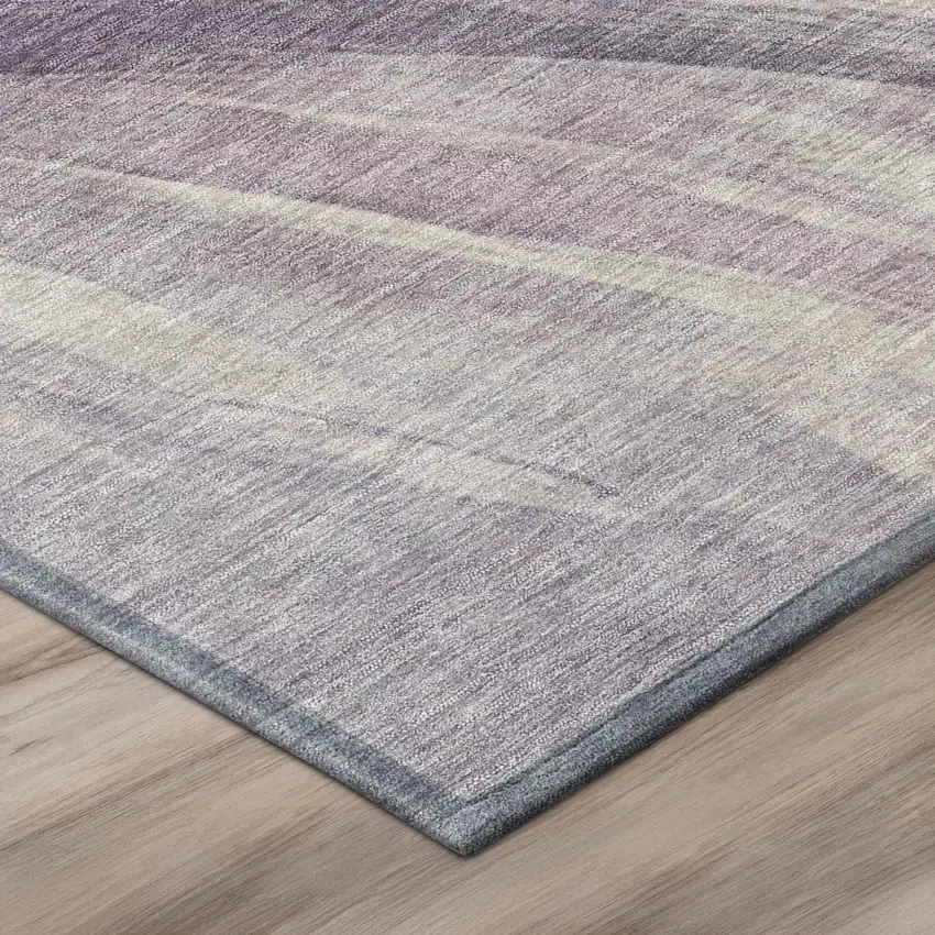 Lavender And Purple Abstract Washable Indoor Outdoor Area Rug Photo 7