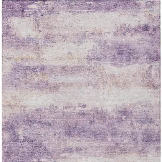 Lavender And Purple Abstract Washable Indoor Outdoor Area Rug Photo 2