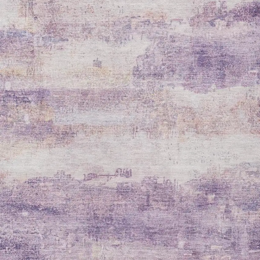 Lavender And Purple Abstract Washable Indoor Outdoor Area Rug Photo 6