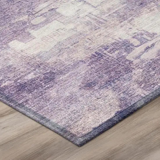 Lavender And Purple Abstract Washable Indoor Outdoor Area Rug Photo 4