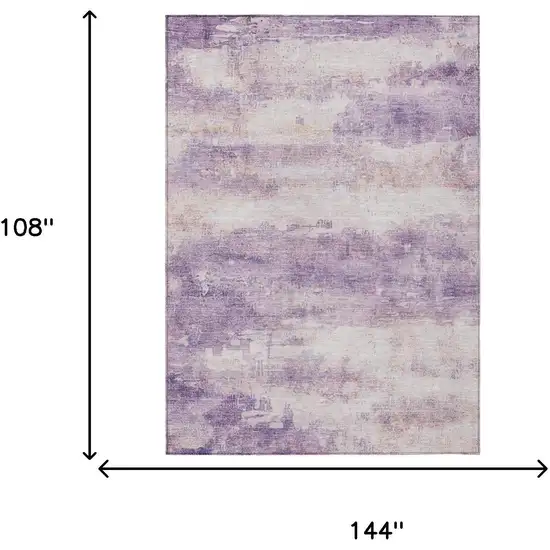 Lavender And Purple Abstract Washable Indoor Outdoor Area Rug Photo 6