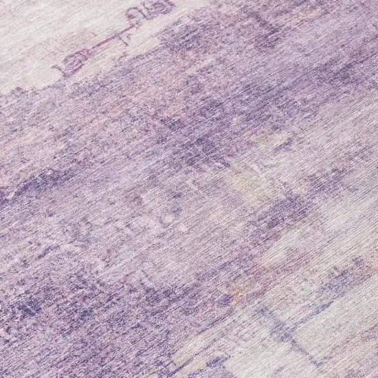 Lavender And Purple Abstract Washable Indoor Outdoor Area Rug Photo 5