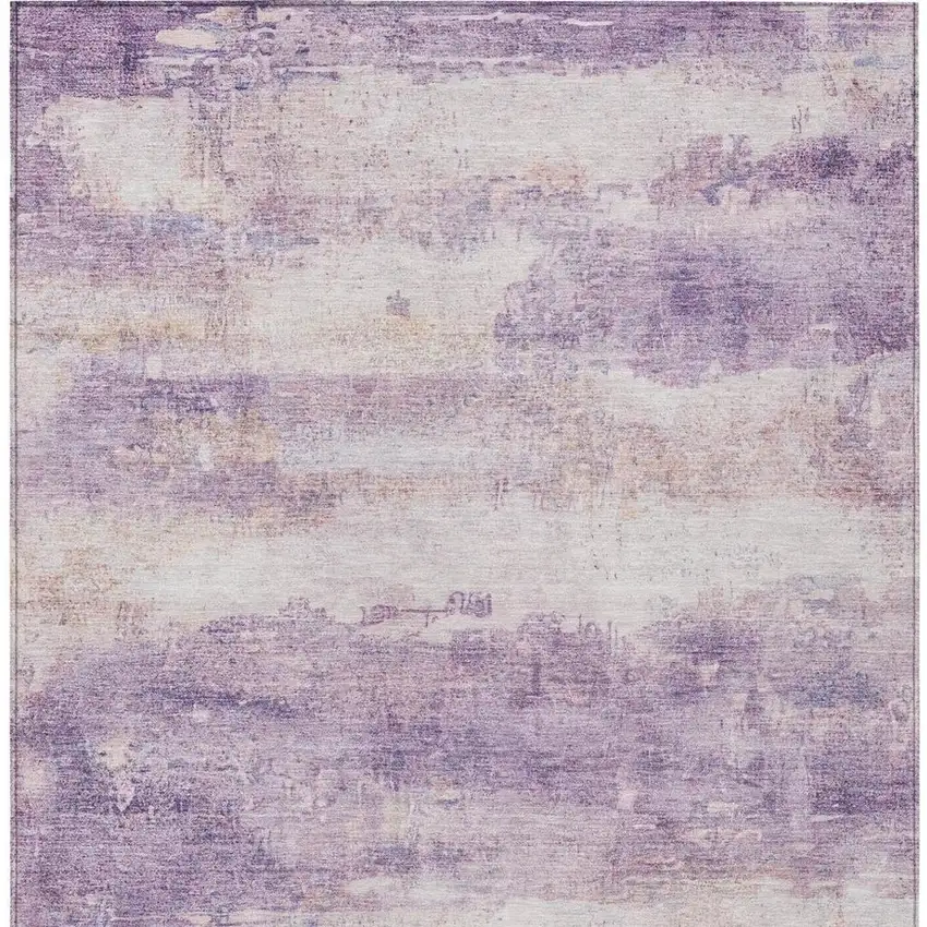 Lavender And Purple Abstract Washable Indoor Outdoor Area Rug Photo 6