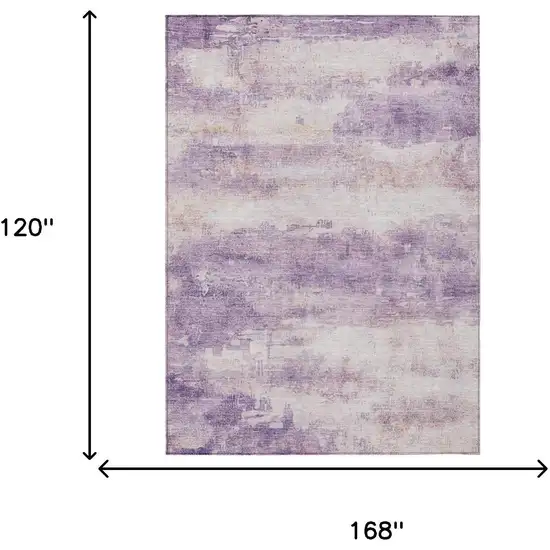 Lavender And Purple Abstract Washable Indoor Outdoor Area Rug Photo 9