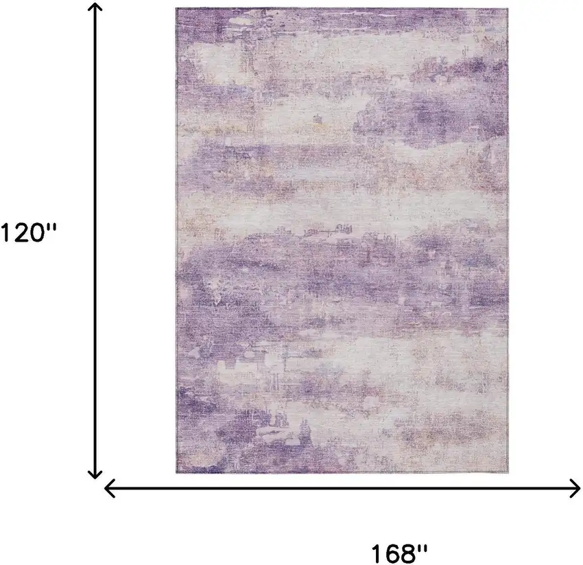 Lavender And Purple Abstract Washable Indoor Outdoor Area Rug Photo 9