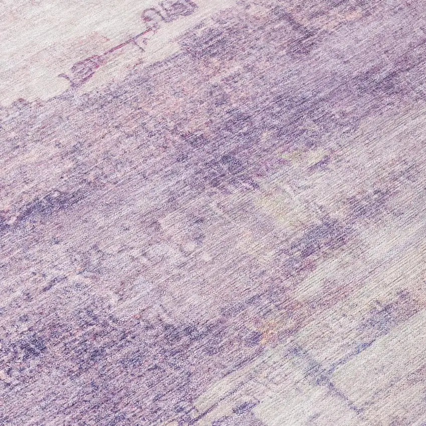 Lavender And Purple Abstract Washable Indoor Outdoor Area Rug Photo 8