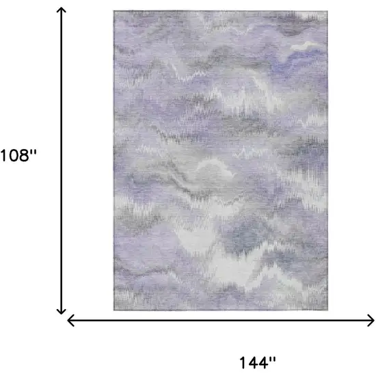 Lavender And Purple Abstract Washable Indoor Outdoor Area Rug Photo 6