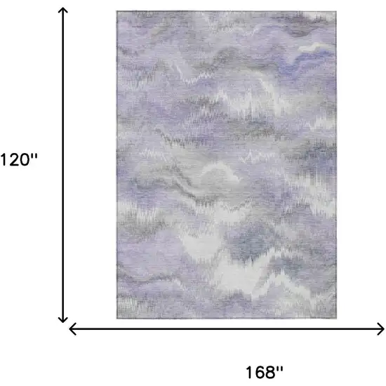 Lavender And Purple Abstract Washable Indoor Outdoor Area Rug Photo 6