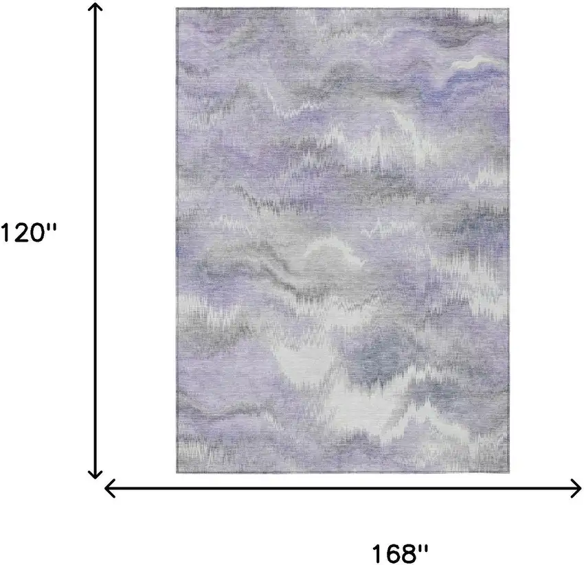 Lavender And Purple Abstract Washable Indoor Outdoor Area Rug Photo 6