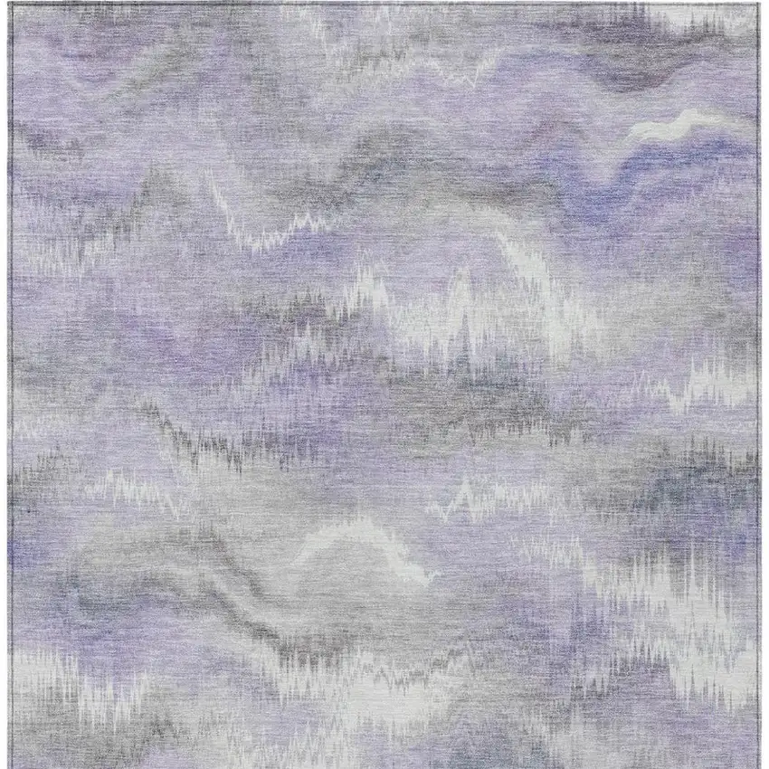 Lavender And Purple Abstract Washable Indoor Outdoor Area Rug Photo 3