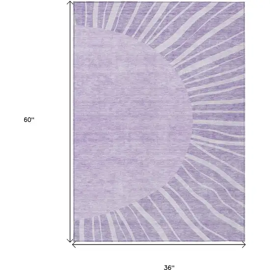 Lavender And Purple Abstract Washable Indoor Outdoor Area Rug Photo 3