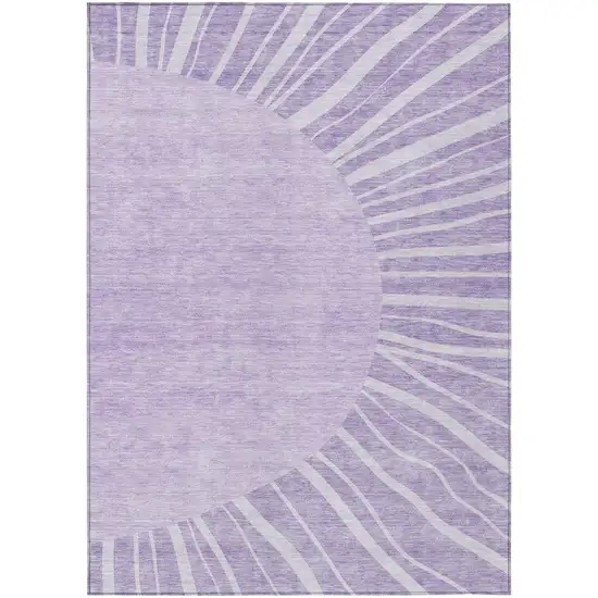 Lavender And Purple Abstract Washable Indoor Outdoor Area Rug Photo 2