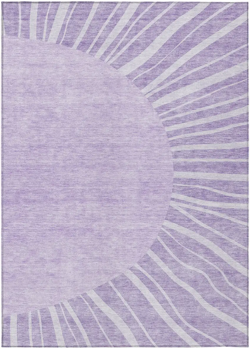 Lavender And Purple Abstract Washable Indoor Outdoor Area Rug Photo 2
