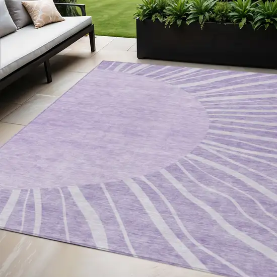 Lavender And Purple Abstract Washable Indoor Outdoor Area Rug Photo 1