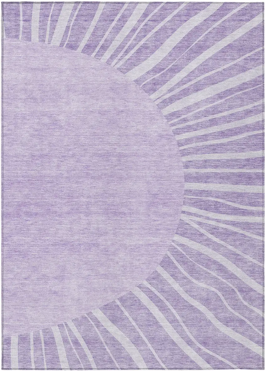 Lavender And Purple Abstract Washable Indoor Outdoor Area Rug Photo 2